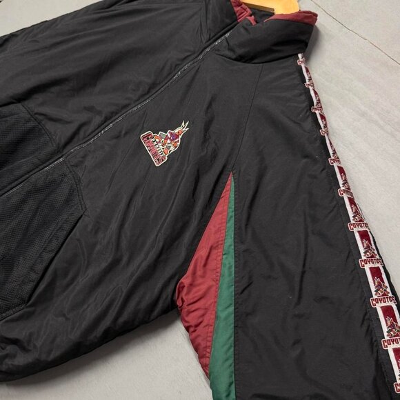 Vintage‎ Phoenix Coyotes Black Pro Player Zip Up Puffer Jacket XXL - Picture 5 of 8